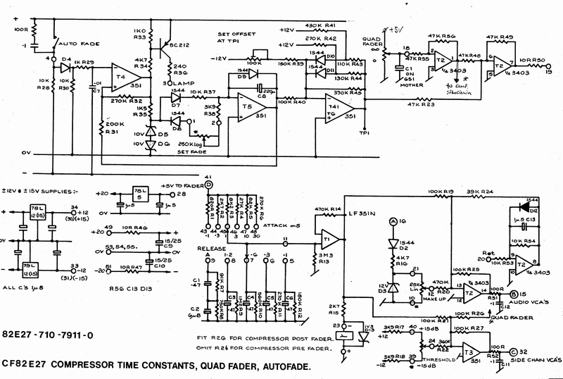 SSL 4000E Bus compressor time constants, quad fader, autofade SSL 4000E Bus compressor time constants, quad fader, autofade